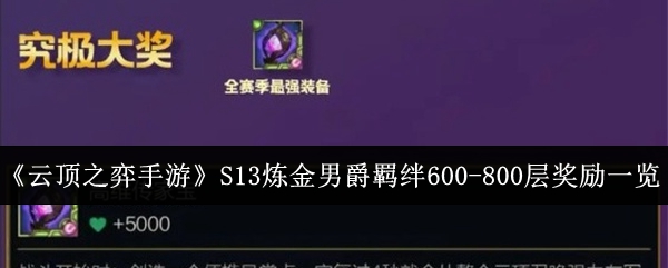 云顶之弈手游S13炼金男爵羁绊600-800层奖励一览：社交互动合作技巧分享